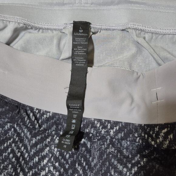 Lululemon T.H.E. Short Linerless Men Blue Geo Pockets Outdoor Athletic Large - Picture 10 of 11